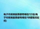 電子傳媒類股票都有哪些?介紹(電子傳媒類股票都有哪些?詳細(xì)情況如何)