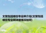 文管包括哪些專業(yè)啊介紹(文管包括哪些專業(yè)啊詳細情況如何)