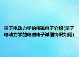 量子電動力學(xué)的電磁電子介紹(量子電動力學(xué)的電磁電子詳細(xì)情況如何)