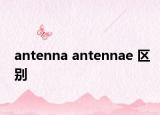 antenna antennae 區(qū)別