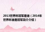 2013世界杯冠軍是誰（2014年世界杯誰是冠軍簡介介紹）