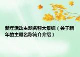新年活動(dòng)主題名稱大集錦（關(guān)于新年的主題名稱簡(jiǎn)介介紹）