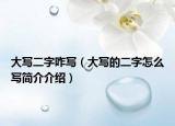 大寫二字咋寫（大寫的二字怎么寫簡介介紹）