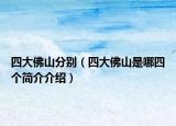 四大佛山分別（四大佛山是哪四個簡介介紹）