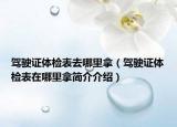 駕駛證體檢表去哪里拿（駕駛證體檢表在哪里拿簡介介紹）