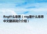 Rng什么意思（rng是什么意思中文翻譯簡介介紹）