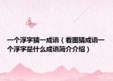 一個(gè)浮字猜一成語（看圖猜成語一個(gè)浮字是什么成語簡(jiǎn)介介紹）