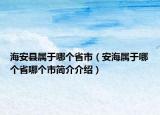 海安縣屬于哪個(gè)省市（安海屬于哪個(gè)省哪個(gè)市簡介介紹）