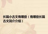 長(zhǎng)篇小古文有哪些（有哪些長(zhǎng)篇古文簡(jiǎn)介介紹）
