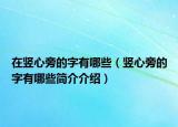 在豎心旁的字有哪些（豎心旁的字有哪些簡(jiǎn)介介紹）
