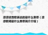 涼涼這首歌表達(dá)的是什么意思（涼涼歌詞是什么意思簡(jiǎn)介介紹）