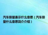汽車(chē)排量表示什么意思（汽車(chē)排量什么意思簡(jiǎn)介介紹）