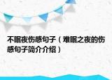 不眠夜傷感句子（難眠之夜的傷感句子簡介介紹）