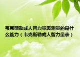 韋克斯勒成人智力量表測量的是什么能力（韋克斯勒成人智力量表）