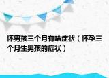 懷男孩三個(gè)月有啥癥狀（懷孕三個(gè)月生男孩的癥狀）