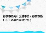 谷歌市場為什么進(jìn)不去（谷歌市場打不開怎么辦簡介介紹）