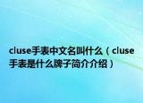 cluse手表中文名叫什么（cluse手表是什么牌子簡介介紹）