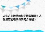 人生方向迷茫的句子經典語錄（人生迷茫的經典句子簡介介紹）