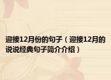 迎接12月份的句子（迎接12月的說(shuō)說(shuō)經(jīng)典句子簡(jiǎn)介介紹）