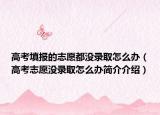 高考填報的志愿都沒錄取怎么辦（高考志愿沒錄取怎么辦簡介介紹）