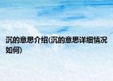 沉的意思介紹(沉的意思詳細(xì)情況如何)