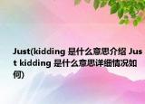 Just(kidding 是什么意思介紹 Just kidding 是什么意思詳細(xì)情況如何)