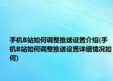 手機(jī)B站如何調(diào)整推送設(shè)置介紹(手機(jī)B站如何調(diào)整推送設(shè)置詳細(xì)情況如何)