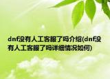 dnf沒有人工客服了嗎介紹(dnf沒有人工客服了嗎詳細(xì)情況如何)