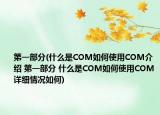 第一部分(什么是COM如何使用COM介紹 第一部分 什么是COM如何使用COM詳細(xì)情況如何)