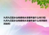 九月九日望鄉(xiāng)臺(tái)他席他鄉(xiāng)送客杯是什么詩介紹(九月九日望鄉(xiāng)臺(tái)他席他鄉(xiāng)送客杯是什么詩詳細(xì)情況如何)