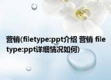 營銷(filetype:ppt介紹 營銷 filetype:ppt詳細(xì)情況如何)