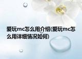 愛玩mc怎么用介紹(愛玩mc怎么用詳細情況如何)