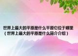 世界上最大的平原是什么平原它位于哪里（世界上最大的平原是什么簡介介紹）