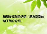 和朋友離別的話語（朋友離別的句子簡介介紹）