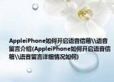 AppleiPhone如何開啟語音信箱\語音留言介紹(AppleiPhone如何開啟語音信箱\語音留言詳細(xì)情況如何)