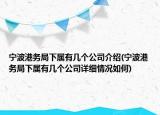 寧波港務(wù)局下屬有幾個公司介紹(寧波港務(wù)局下屬有幾個公司詳細(xì)情況如何)