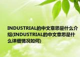 INDUSTRIAL的中文意思是什么介紹(INDUSTRIAL的中文意思是什么詳細(xì)情況如何)