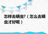 怎樣去螨蟲?（怎么去螨蟲才好呢）