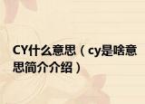 CY什么意思（cy是啥意思簡(jiǎn)介介紹）