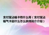 支付寶沾福卡有什么用（支付寶沾福氣卡是什么怎么獲得簡介介紹）