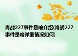 肖戰(zhàn)227事件是啥介紹(肖戰(zhàn)227事件是啥詳細(xì)情況如何)