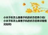 小米手機(jī)怎么查看手機(jī)的狀態(tài)信息介紹(小米手機(jī)怎么查看手機(jī)的狀態(tài)信息詳細(xì)情況如何)