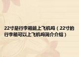 22寸是行李箱能上飛機嗎（22寸的行李箱可以上飛機嗎簡介介紹）