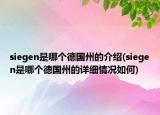 siegen是哪個德國州的介紹(siegen是哪個德國州的詳細(xì)情況如何)