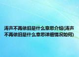 濤聲不再依舊是什么意思介紹(濤聲不再依舊是什么意思詳細情況如何)