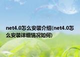 net4.0怎么安裝介紹(net4.0怎么安裝詳細(xì)情況如何)