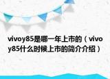 vivoy85是哪一年上市的（vivoy85什么時(shí)候上市的簡介介紹）