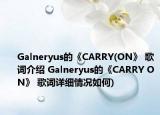 Galneryus的《CARRY(ON》 歌詞介紹 Galneryus的《CARRY ON》 歌詞詳細(xì)情況如何)