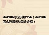 dnf90b怎么升級95b（dnf90b怎么升級95a簡介介紹）