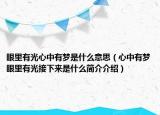 眼里有光心中有夢是什么意思（心中有夢眼里有光接下來是什么簡介介紹）